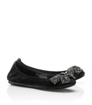 Suede Eddie Ballet Flat with Bow