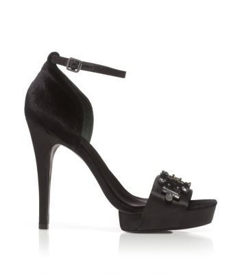 Viola Satin and Velvet Sandal