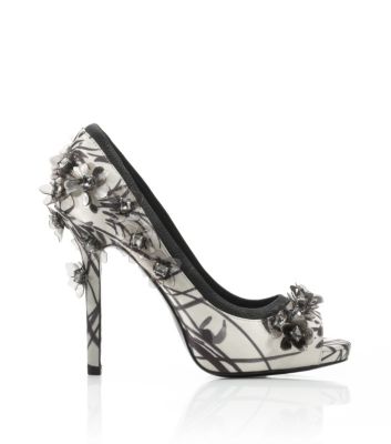 Printed Pixie Open Toe Pump