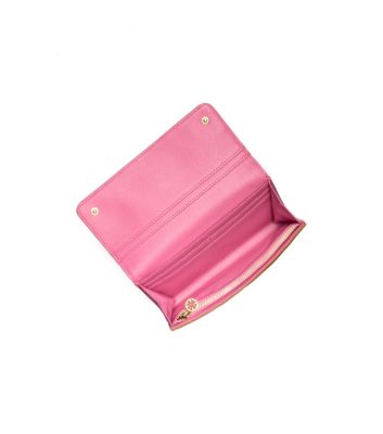 Luggage/french Rose Tory Burch Robinson Envelope Continental Wallet 