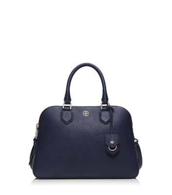 Tory Burch Robinson Pebbled Color-block Triple-zip Satchel 