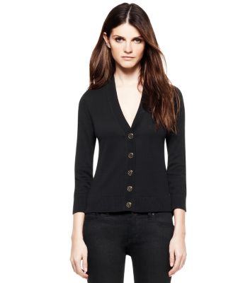 Tory Burch Cotton Shrunken Simone Cardigan  