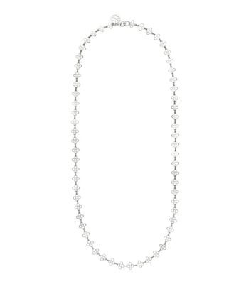 Silver Tory Burch Mini Clover Necklace 