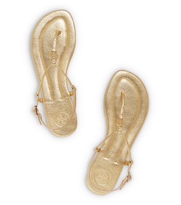 Tory Burch Metallic Tumbled Leather Emmy Sandal 