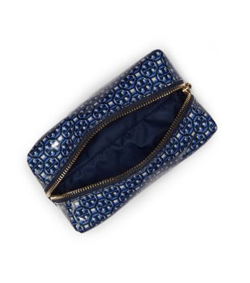 Tory Navy Multi (logo Lattice A) Tory Burch Brigette Cosmetic Case 