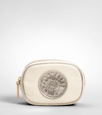 TORY BURCH FOUNDATION METALLIC SMALL COSMETIC CASE