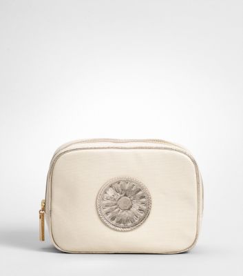 TORY BURCH FOUNDATION METALLIC MEDIUM COSMETIC CASE