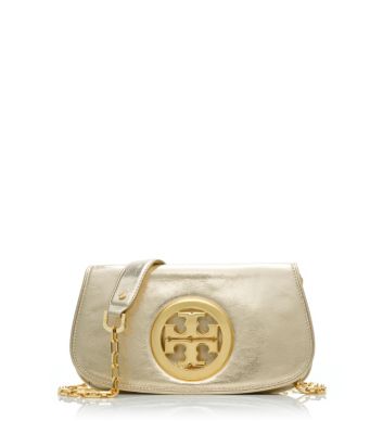 Tory Burch Metallic Logo Clutch 