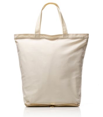 TORY BURCH FOUNDATION METALLIC FOLDABLE TOTE