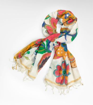 WILDFLOWER PAINTED SCARF