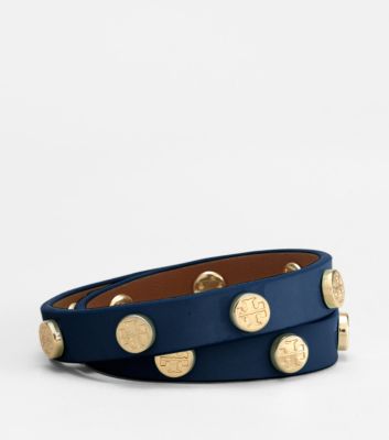 PATENT DOUBLE WRAP LOGO STUD BRACELET