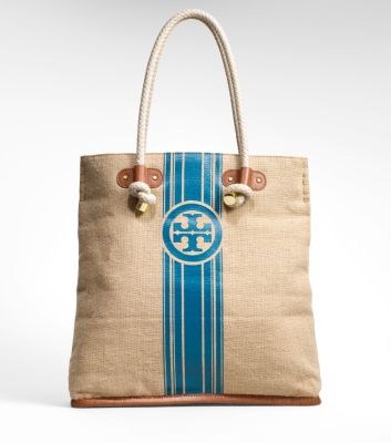 BURLAP STRIPE SHOPPER