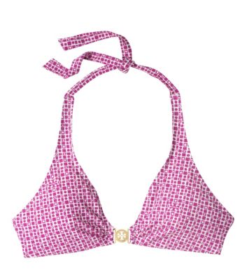 Party Fuschia Sando  Tory Burch Logo Printed Halter  