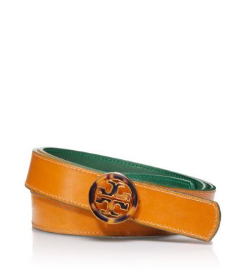 Tory Burch 1" Enamel Logo Belt 