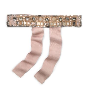 Tory Burch Embellished Grosgrain Belt 