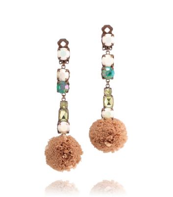 POM-POM RAFFIA DROP EARRING