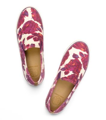 Rosa D/royal Tan/eggplant Tory Burch Miles Sneaker 