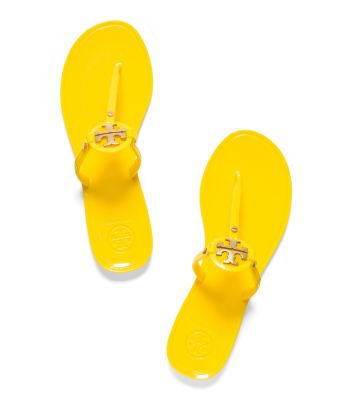 yellow tory burch jelly sandals