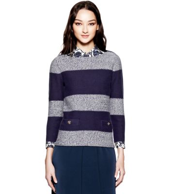 French Blue/vanilla Cake Tory Burch Becky Sweater  