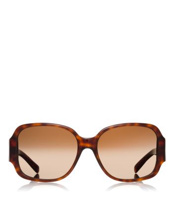 Havana Tory Burch Oversized Square Sunglasses 