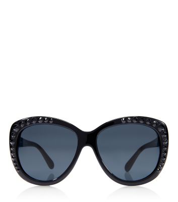 Black Tory Burch Crystal Cat-eye Sunglasses 