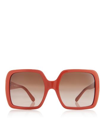 Orange Tory Burch Oversized Square Sunglasses 