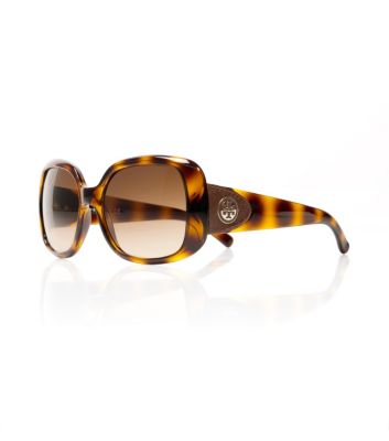 Leather-Tab Oversized Square Sunglasses