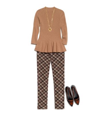 Peplum + Plaid Pant