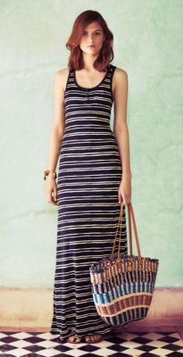 Tory Burch Long Lines: Silk Knit Stripes 