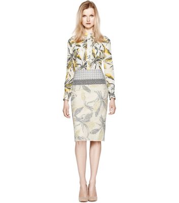 Tory Burch The Wheat Shirt + Embellished Skirt 