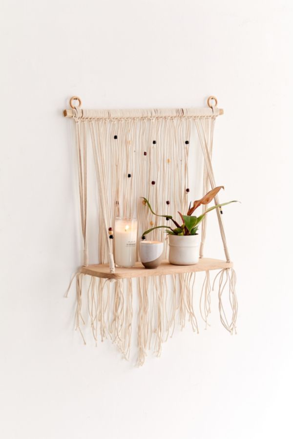 Rosalie Macramé Hanging Shelf Urban Outfitters