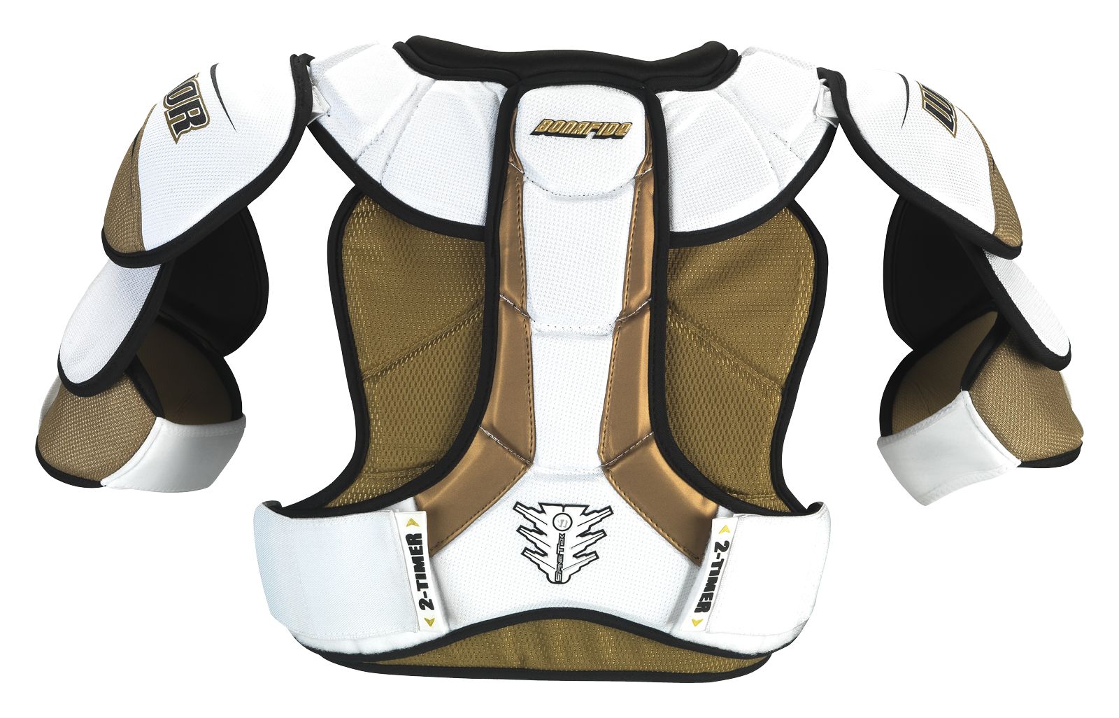 Bonafide Shoulder Pad, White with Gold &amp; Black