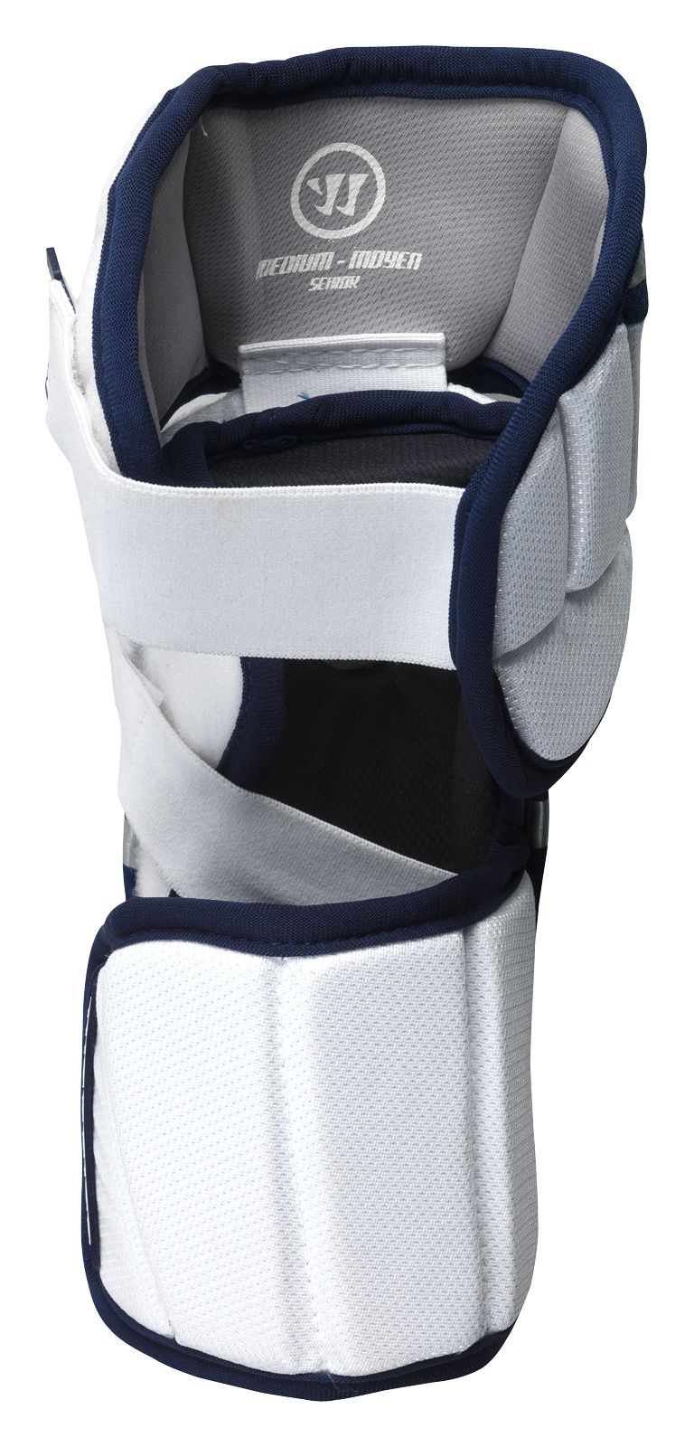 Bully Elbow Pad, White with Navy &amp; Silver