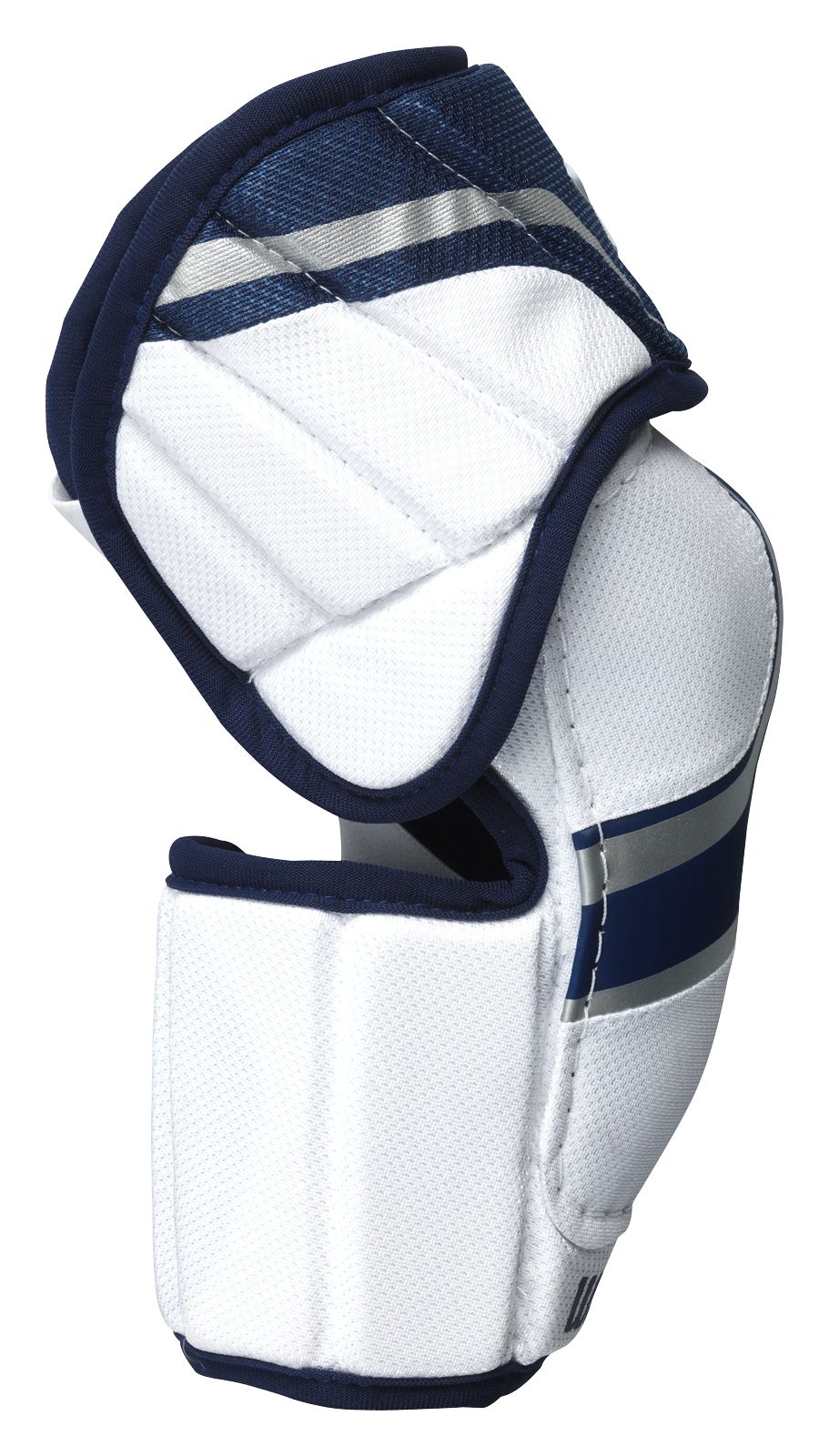 Bully Elbow Pad, White with Navy &amp; Silver