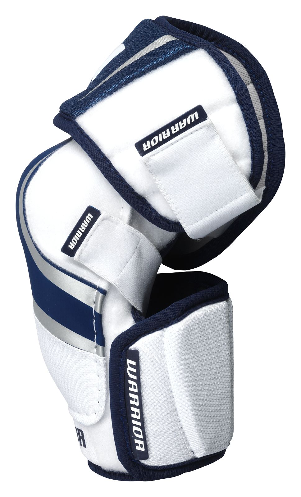 Bully Elbow Pad, White with Navy &amp; Silver