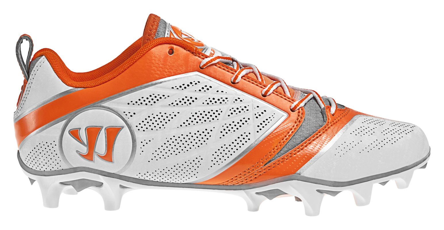 Burn Speed 6.0 Low Cleat, White with Orange
