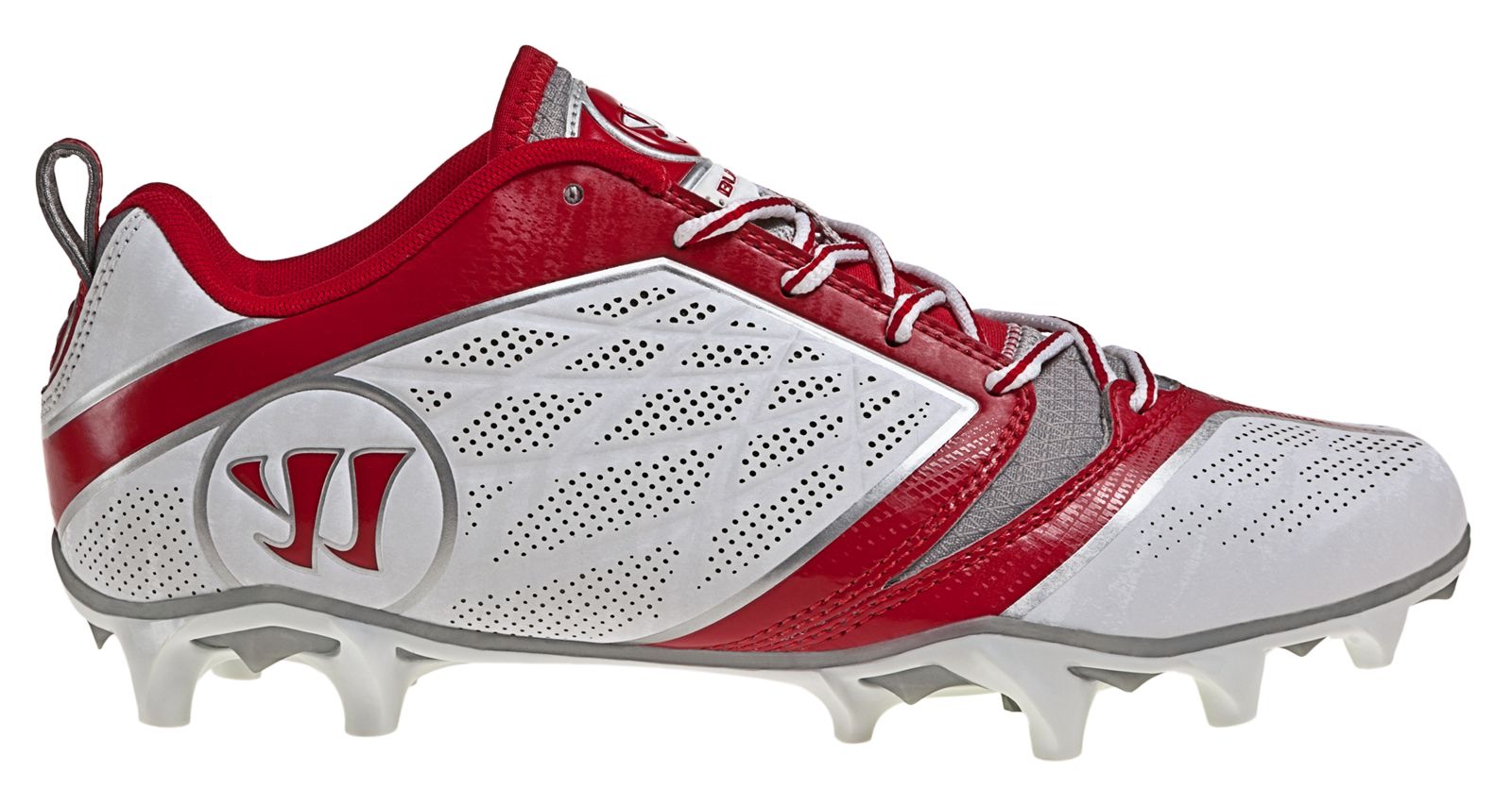 Burn Speed 6.0 Low Cleat, White with Red