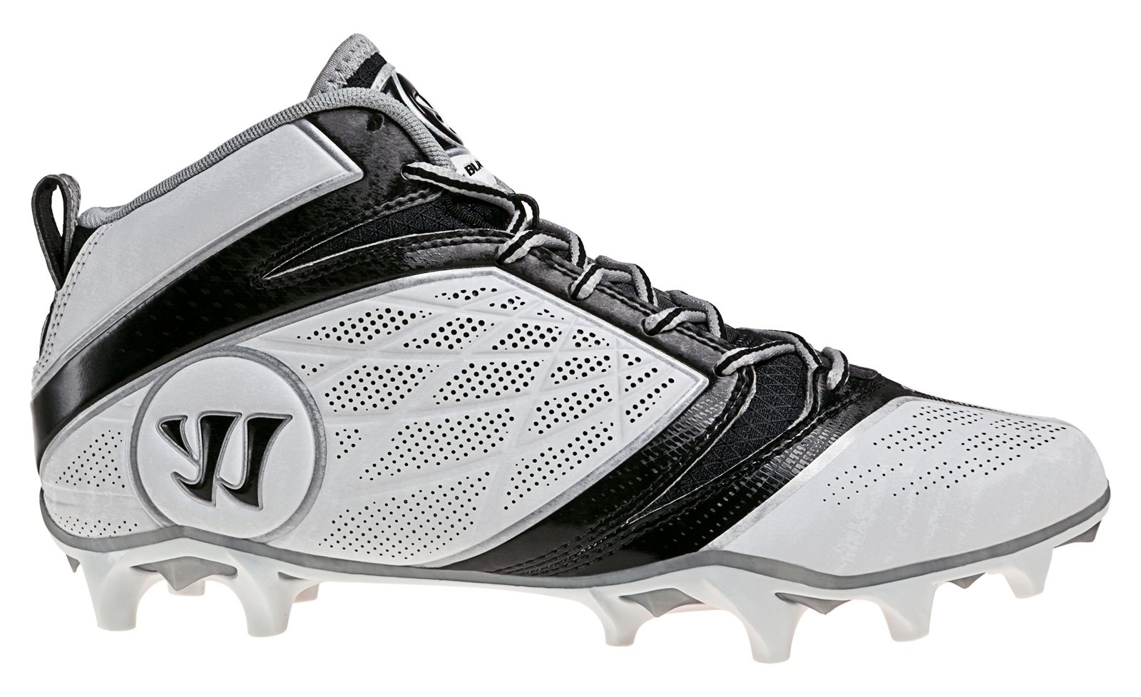 Burn Speed 6.0 Mid Cleat, White with Black