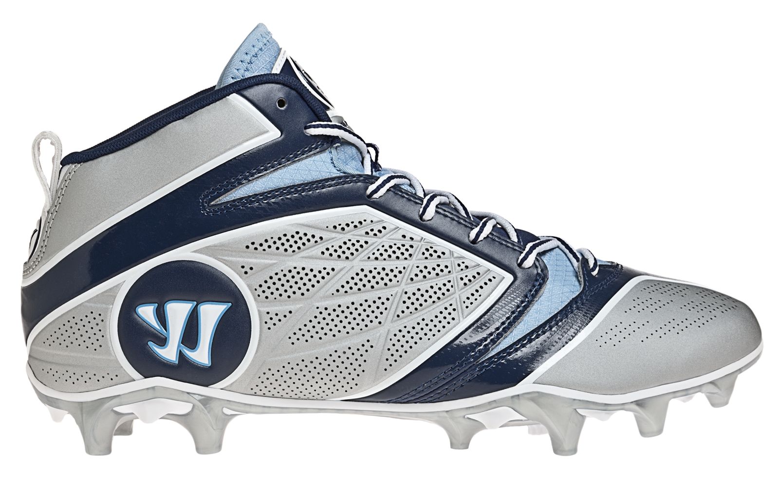 Burn Speed 6.0 Mid Cleat - Platinum Edition, Grey with Blue