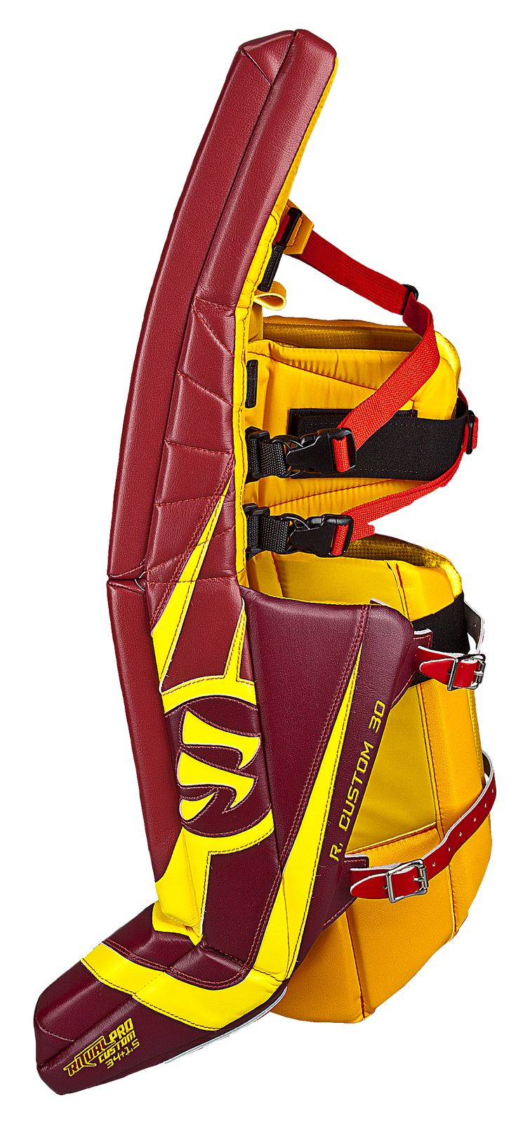Ritual Custom Pro Leg Pad, Red with Yellow &amp; Orange