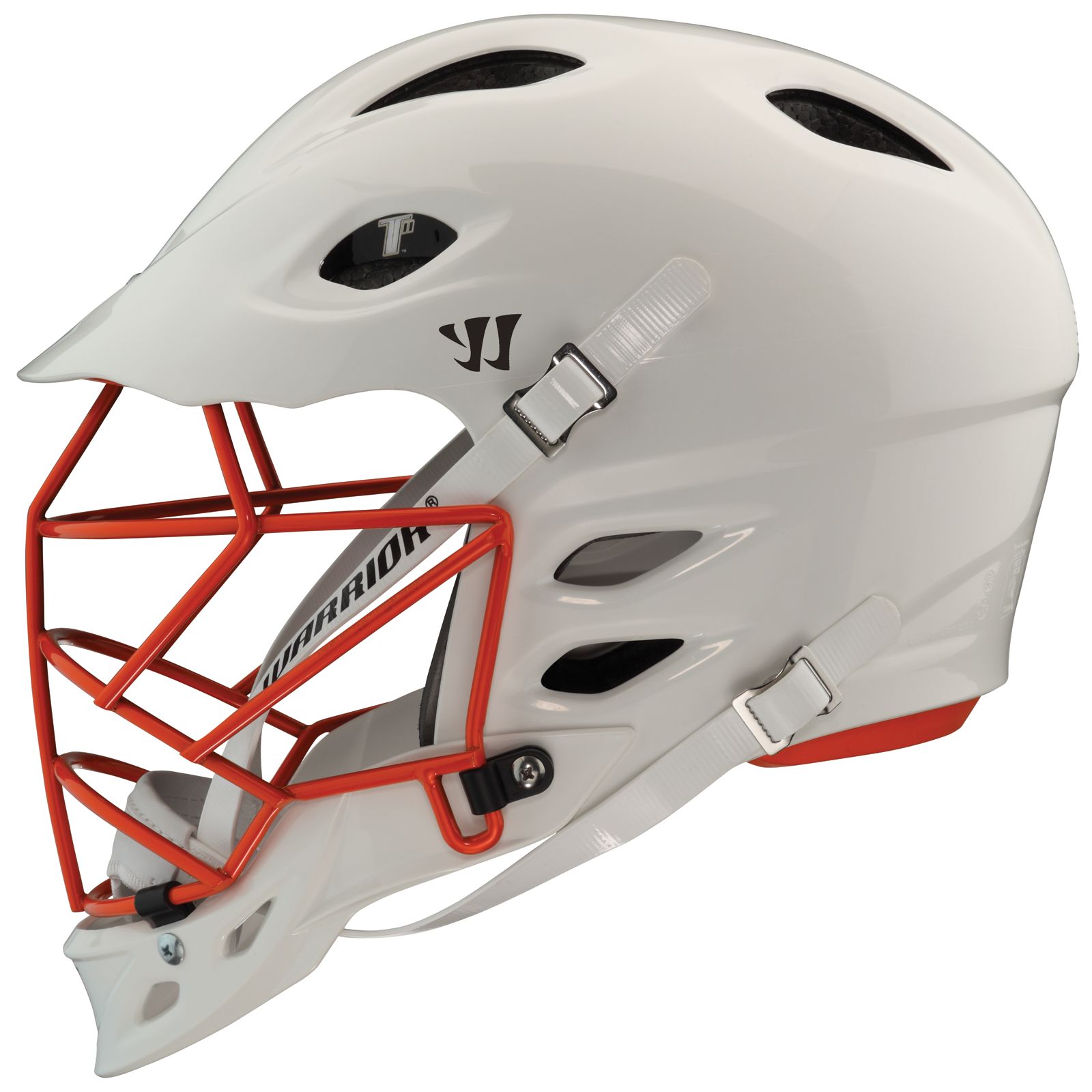 TII Custom Painted Helmet, White with Orange