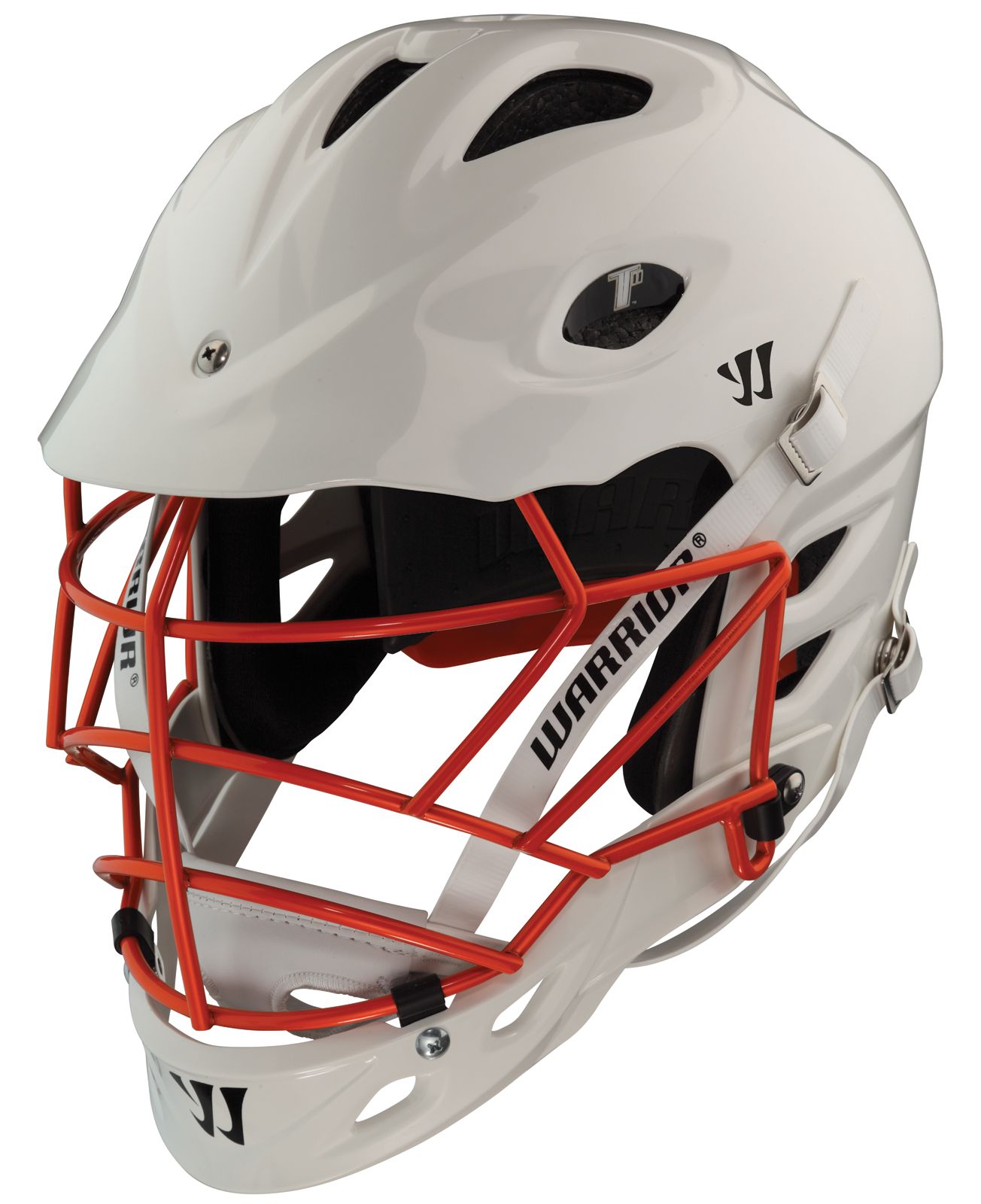 TII Custom Painted Helmet, White with Orange