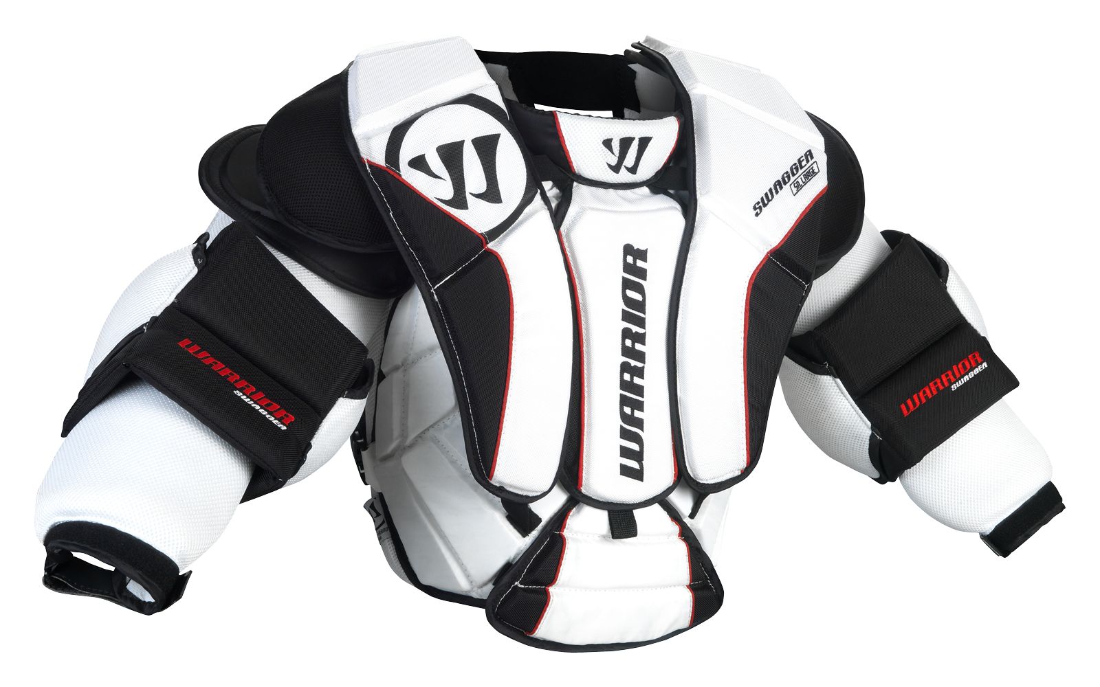 Swagger Chest Protector, White with Black &amp; Red