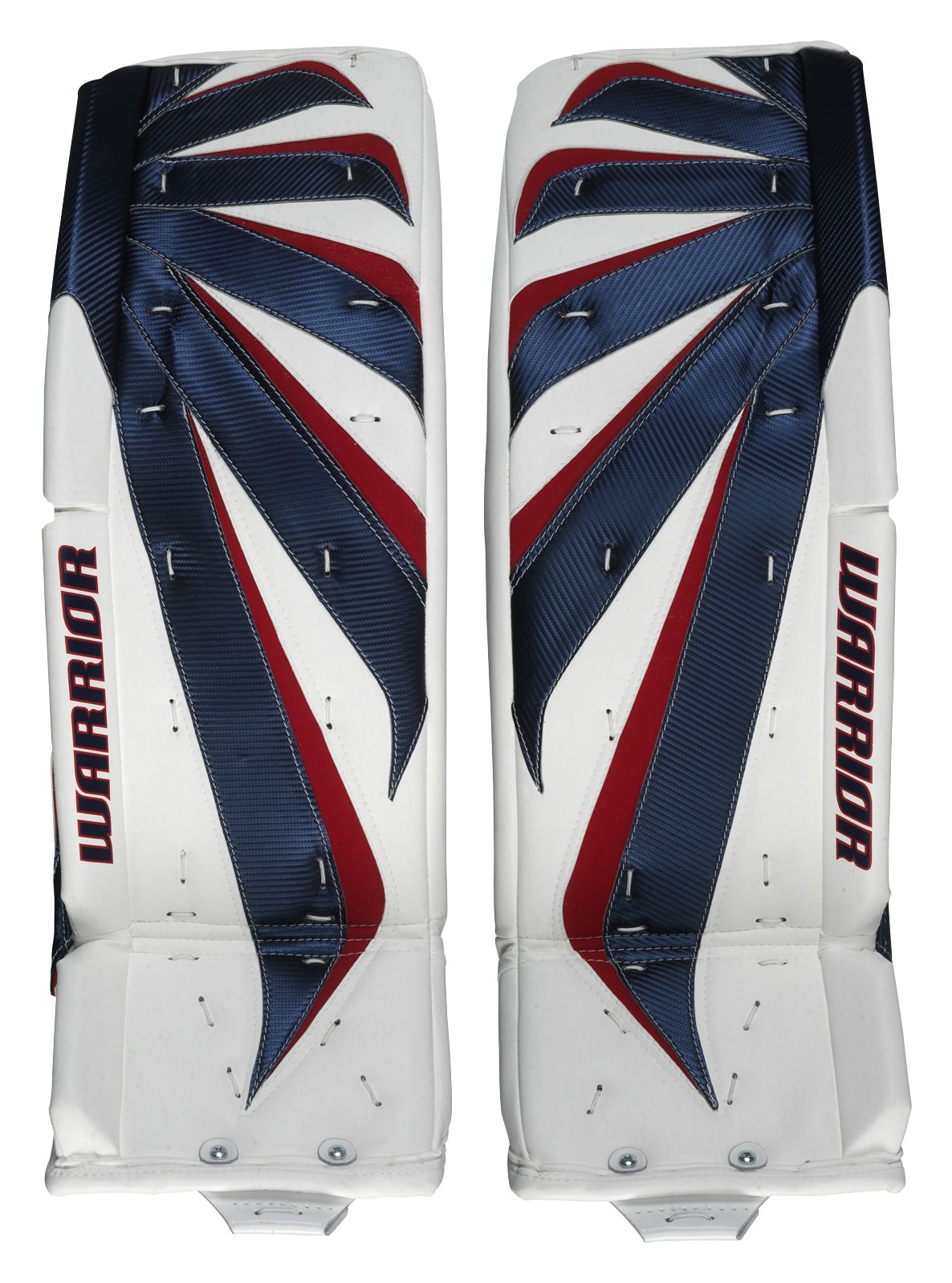 Fortress Leg Pads, White with Navy & Red