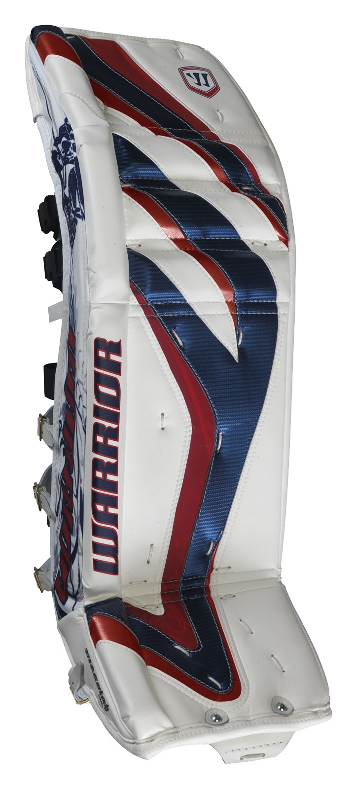 Messiah Leg Pads, White with Navy & Red