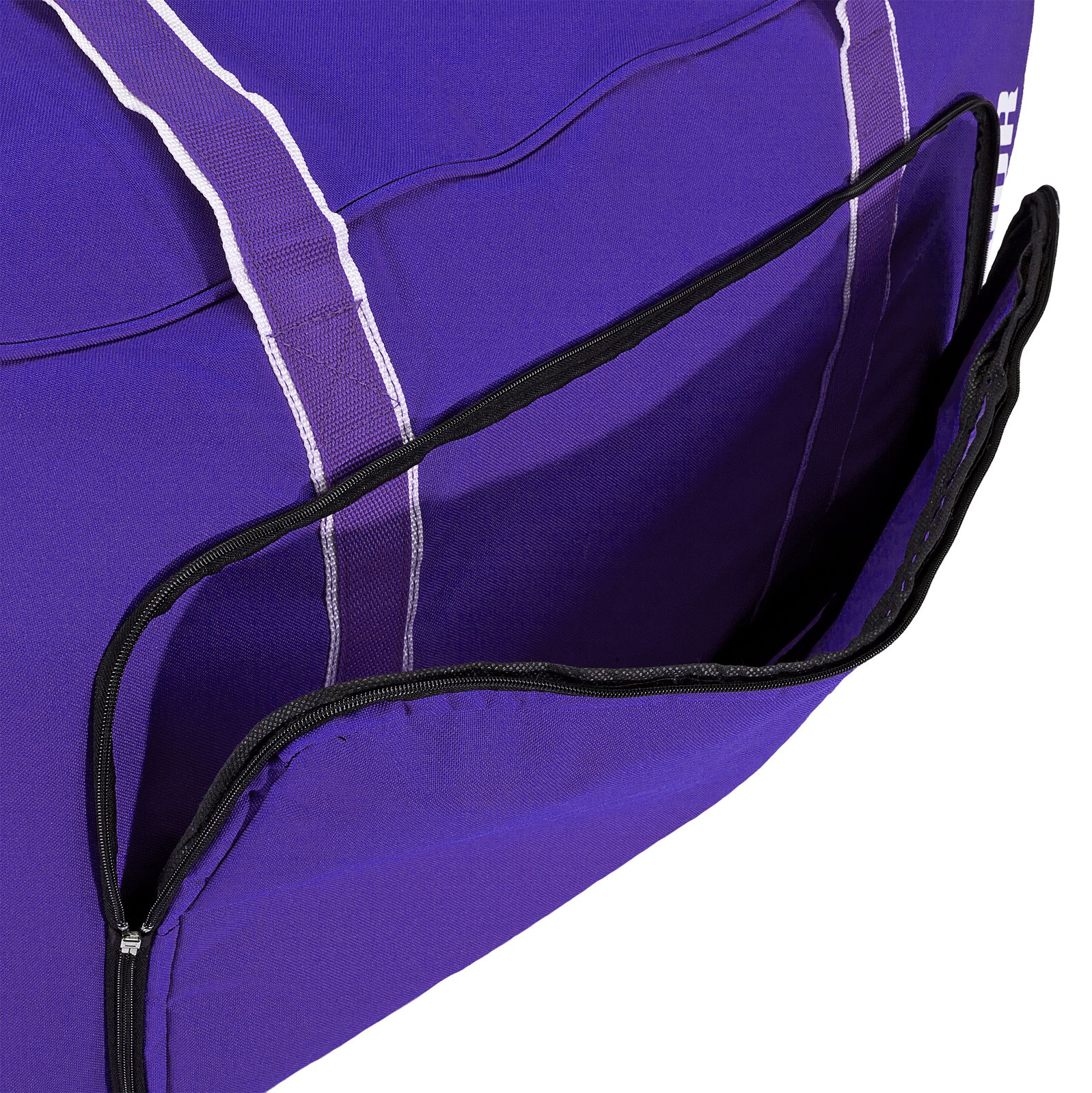 Team Duffel Bag Medium, Purple with White