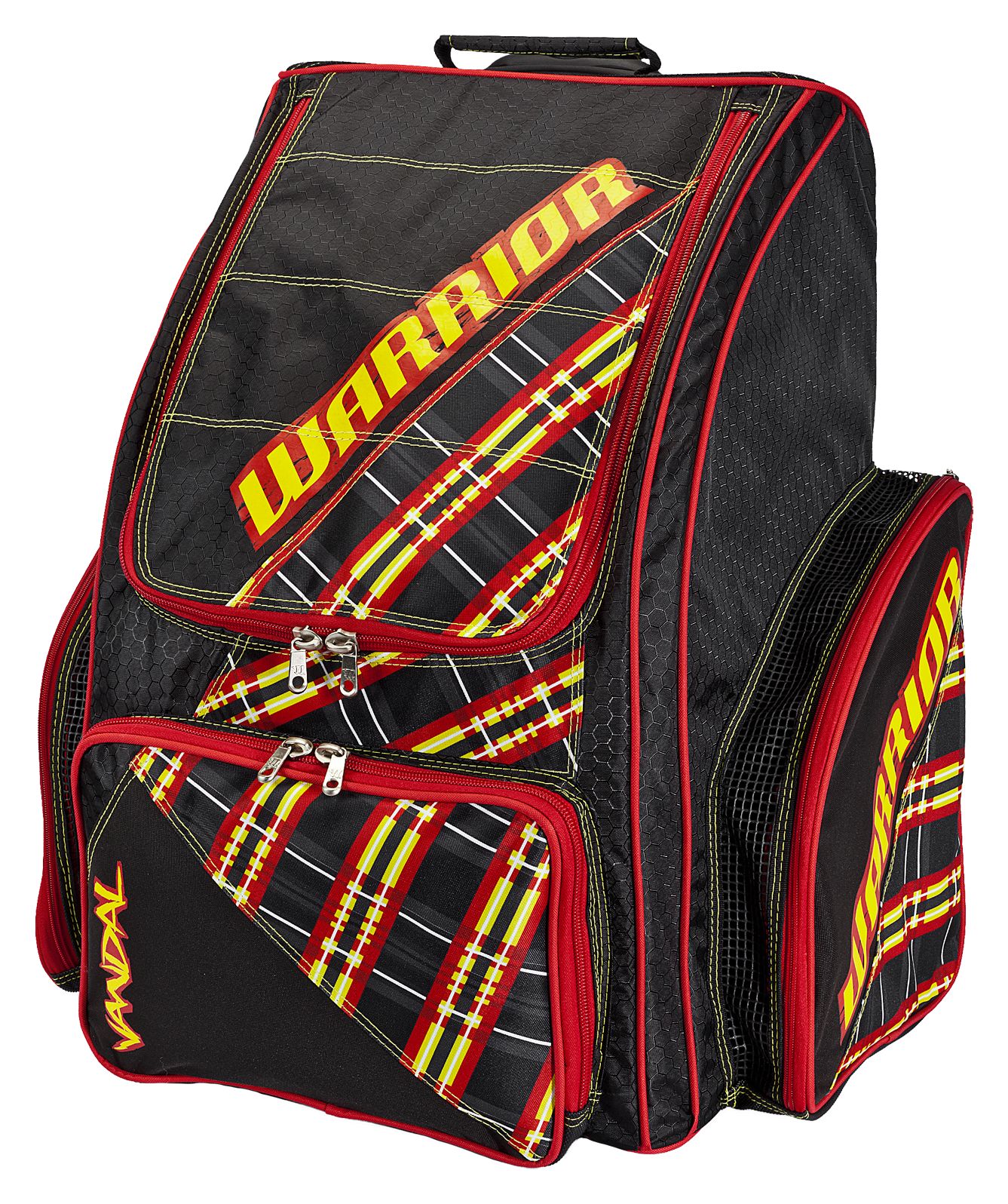Vandal Roller Backpack, Black with Yellow & Red