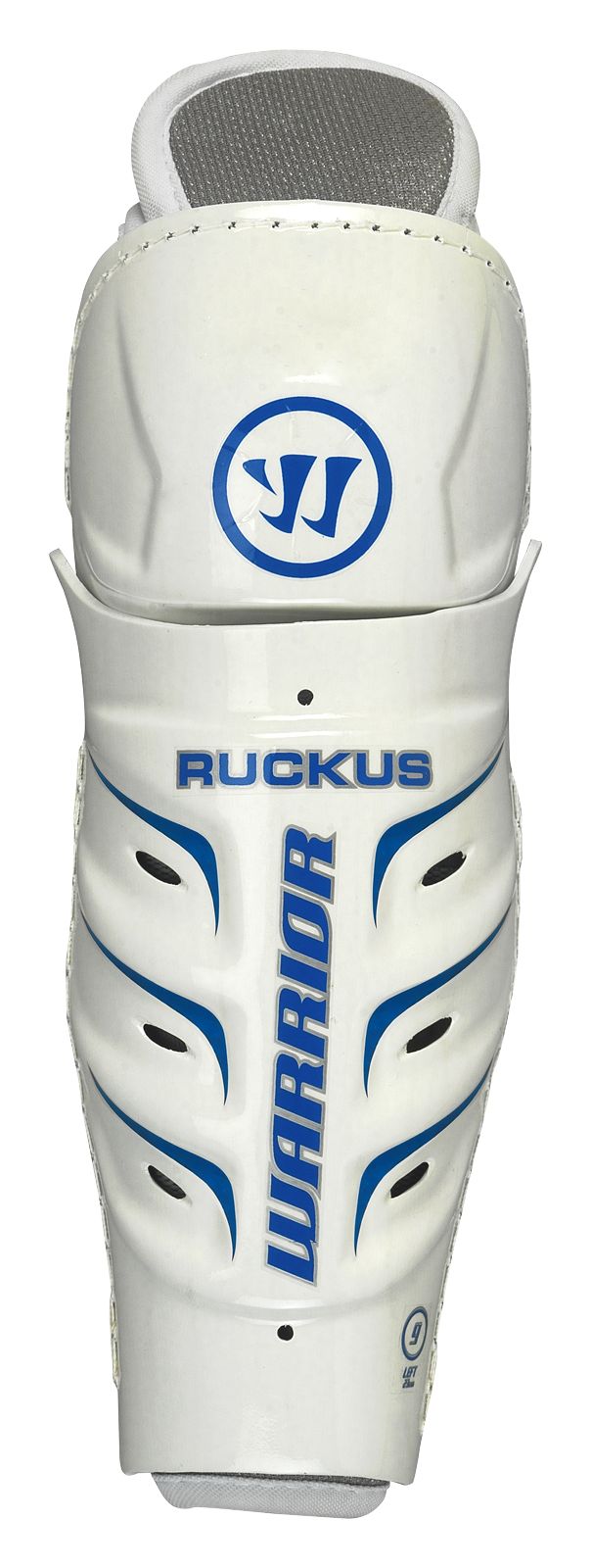 Ruckus Shin Guard, Grey with White &amp; Blue