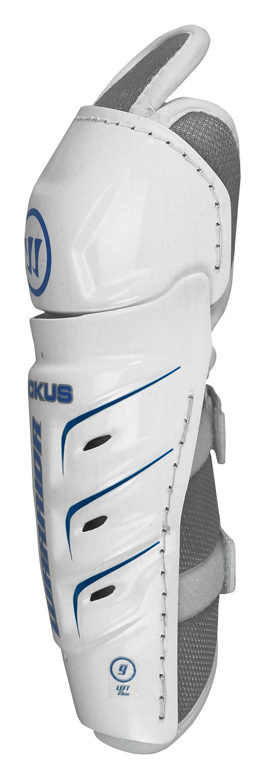 Ruckus Shin Guard, Grey with White &amp; Blue