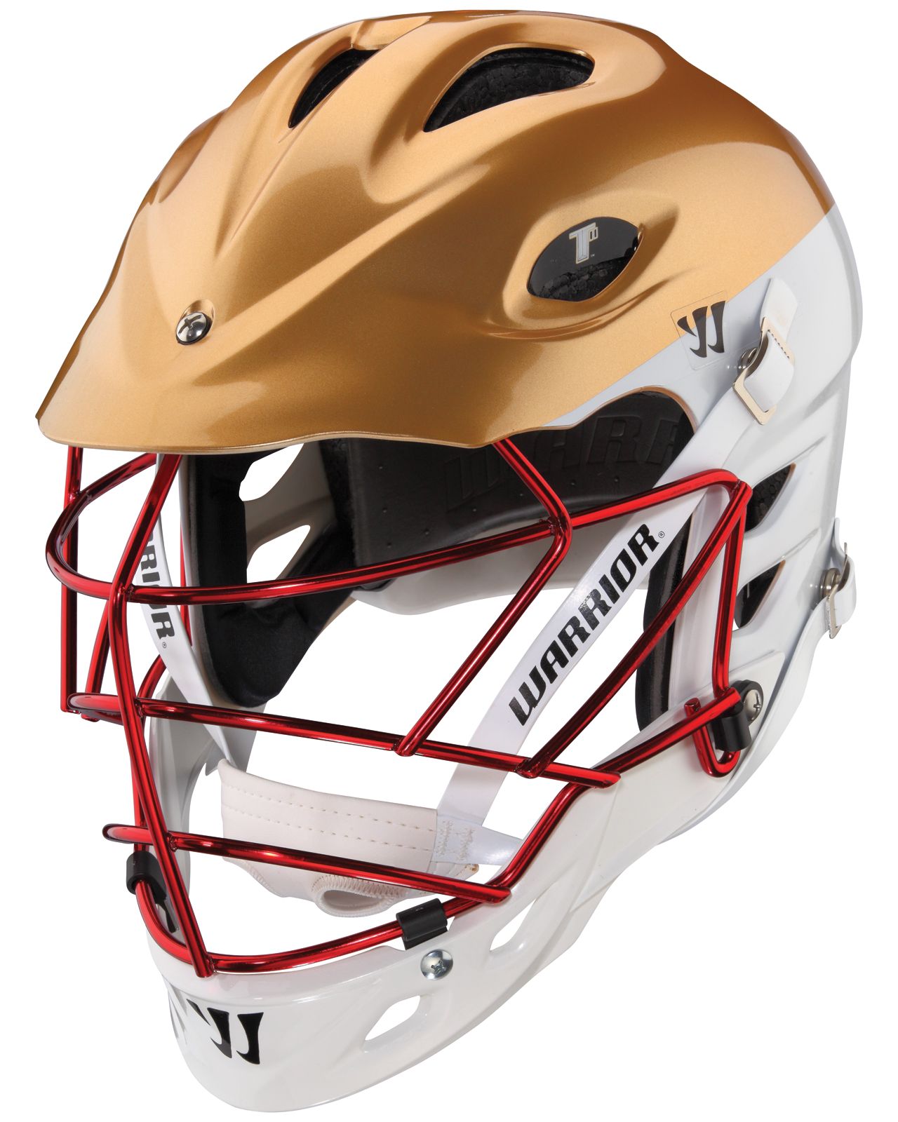 TII Custom Painted Helmet, Gold with White &amp; Red
